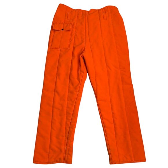 SafTbak Hunting Pants XL Mens Blaze Orange Pockets Quilted 42-44 Belt Loops USA - Picture 2 of 8